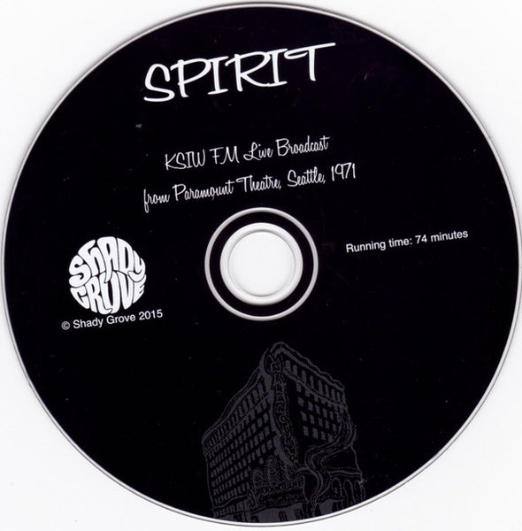 Spirit (8) : KSIW FM Live Broadcast From Paramount Theatre, Seattle, 1971 (CD, Album, Unofficial)