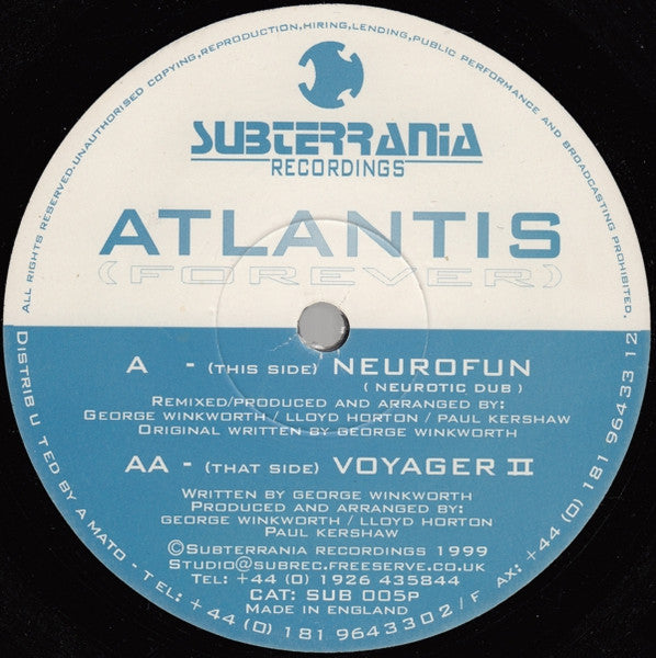 Atlantis (Forever)* : Neurofun / Voyager II (12")