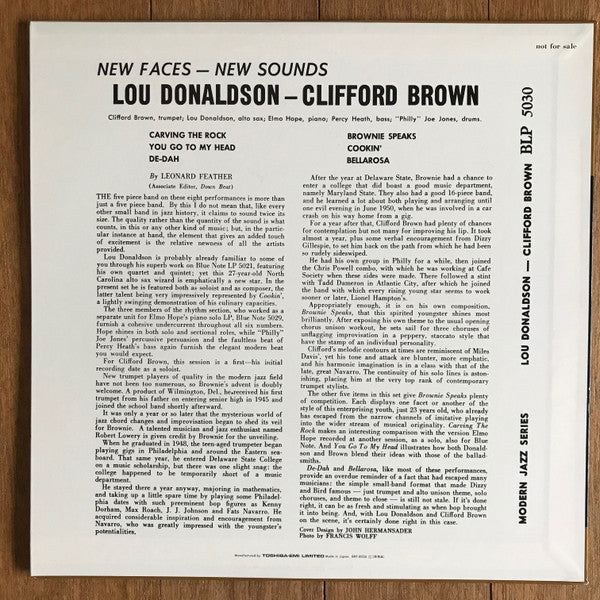 Lou Donaldson - Clifford Brown : New Faces – New Sounds (LP, Album, Promo, RE)