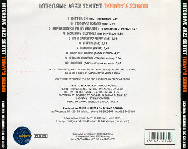 Intensive Jazz Sextet : Today's Sound (CD, Album)