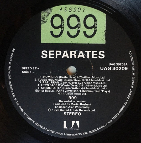 999 : Separates (LP, Album)