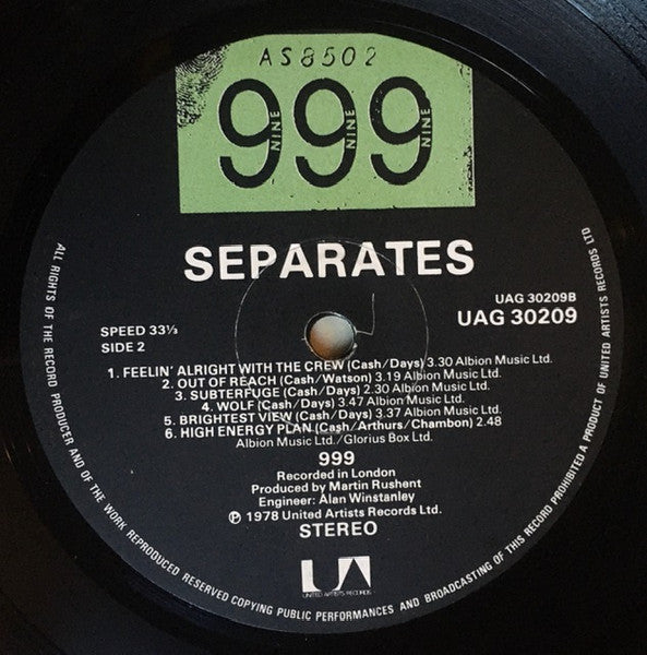 999 : Separates (LP, Album)