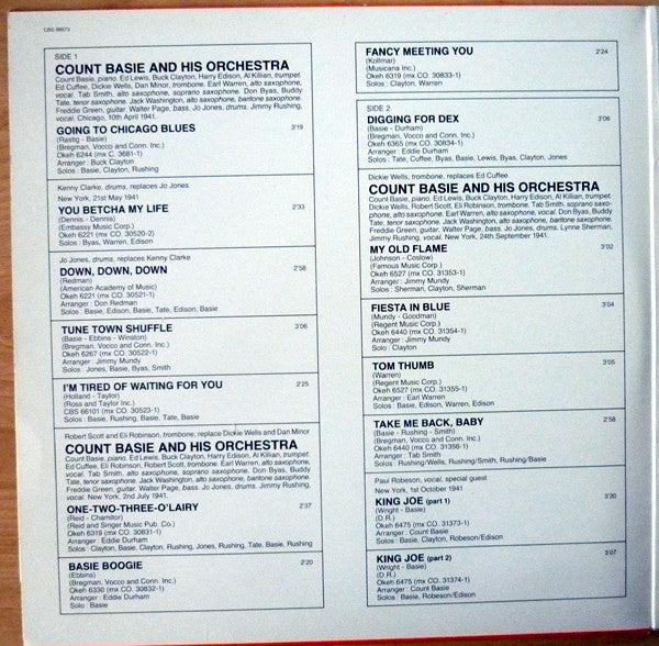 Count Basie : Count Basie Vol.IV-1941-1942 "One O'Clock Jump" (2xLP, Comp, Mono, Gat)