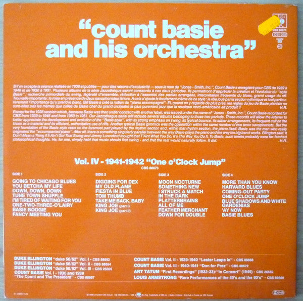 Count Basie : Count Basie Vol.IV-1941-1942 "One O'Clock Jump" (2xLP, Comp, Mono, Gat)