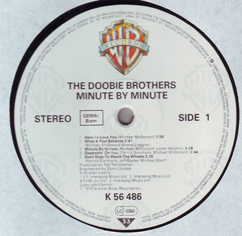 The Doobie Brothers : Minute By Minute (LP, Album, RE)