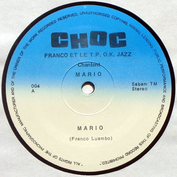 Le Grand Maître Franco* Et Son Tout Puissant O.K. Jazz* : Mario (LP, Album)