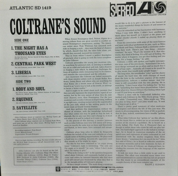 John Coltrane : Coltrane's Sound (LP, Album, RE)