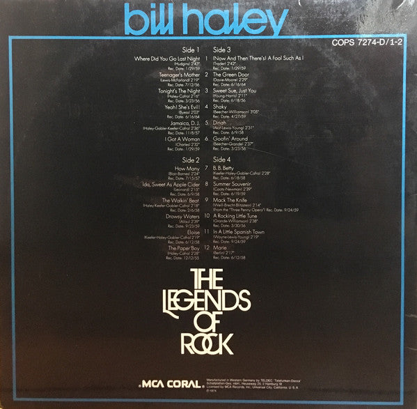 Bill Haley : Legends Of Rock, Vol. 2, Rare Items (2xLP, Comp, Gat)