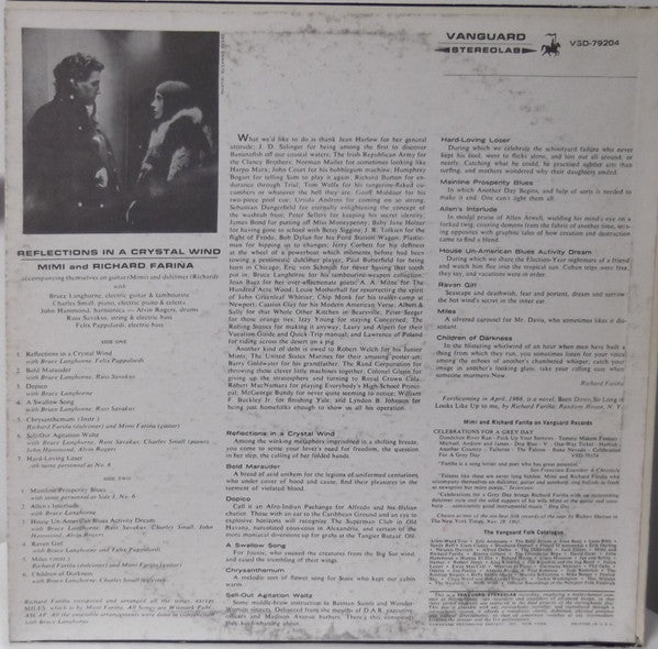 Richard & Mimi Fariña* : Reflections In A Crystal Wind (LP, Album, RP, Pit)