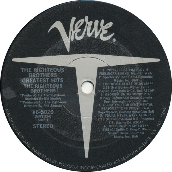 The Righteous Brothers : The Righteous Brothers Greatest Hits (LP, Comp)