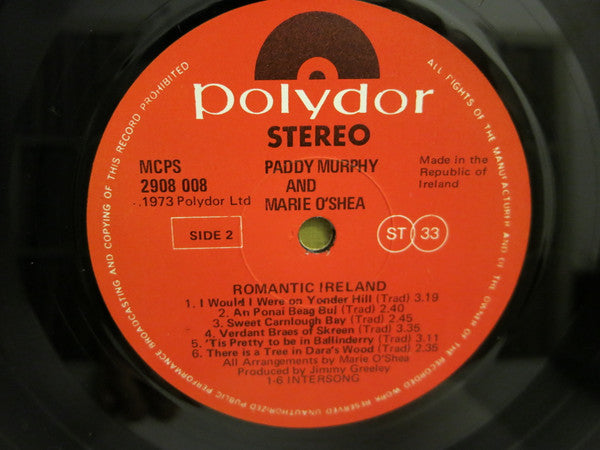 Paddy Murphy (2) and Marie O'Shea : Romantic Ireland (LP)