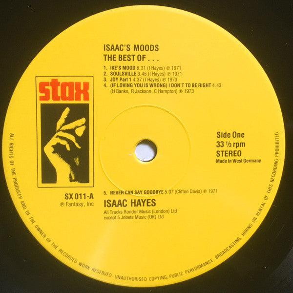 Isaac Hayes : Isaac's Moods (The Best Of Isaac Hayes) (LP, Comp)