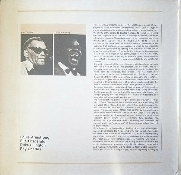 Louis Armstrong, Ella Fitzgerald, Duke Ellington, Ray Charles : Europa Jazz (LP, Comp, Gat)