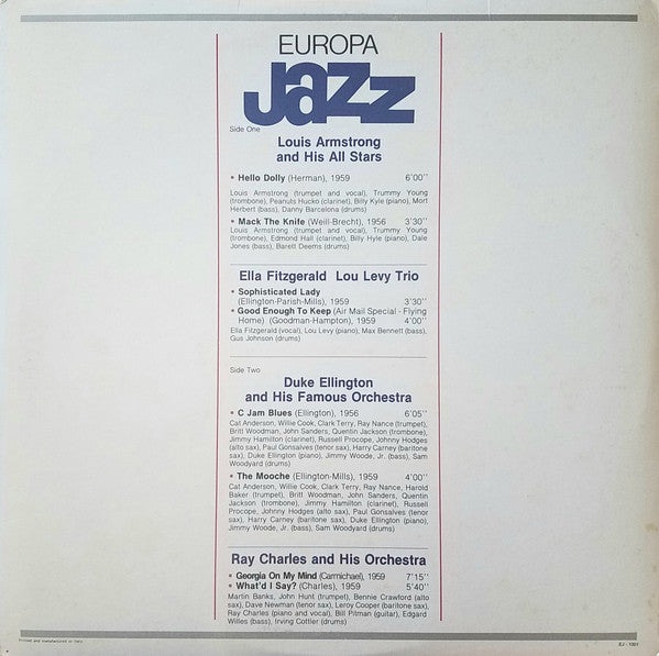Louis Armstrong, Ella Fitzgerald, Duke Ellington, Ray Charles : Europa Jazz (LP, Comp, Gat)