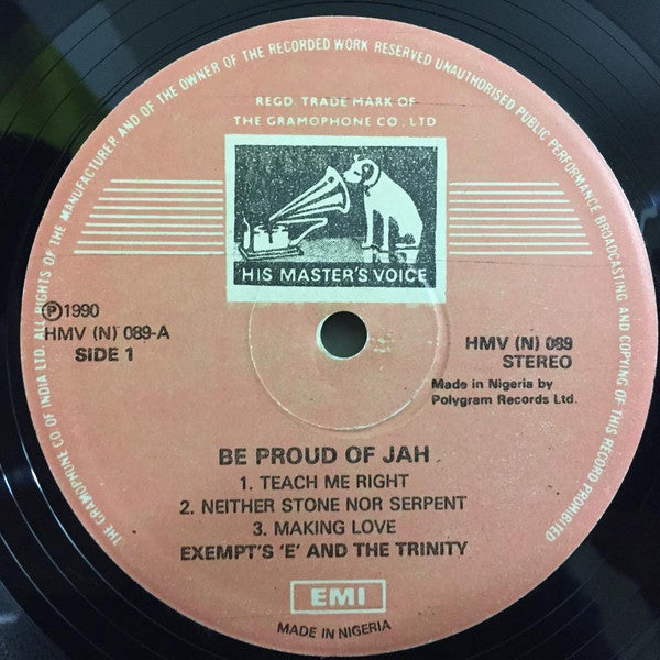 Exempts E & The Trinity : Be Proud Of Jah (LP, Album)