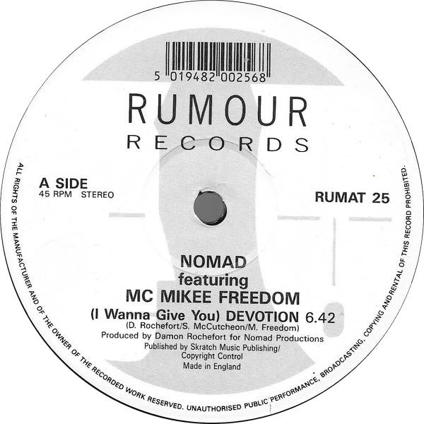 Nomad Featuring MC Mikee Freedom : (I Wanna Give You) Devotion (12")