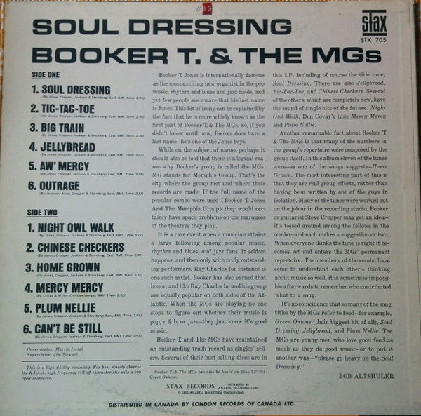 Booker T. & The MGs* : Soul Dressing (LP, Album, Mono)