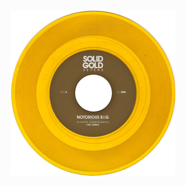 Notorious B.I.G. : 10 Crack Commandments (14KT Remix) (7", Ltd, Gol)