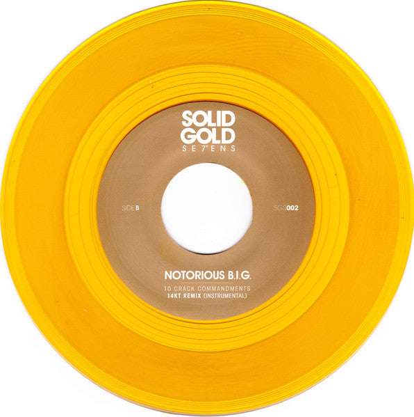 Notorious B.I.G. : 10 Crack Commandments (14KT Remix) (7", Ltd, Gol)
