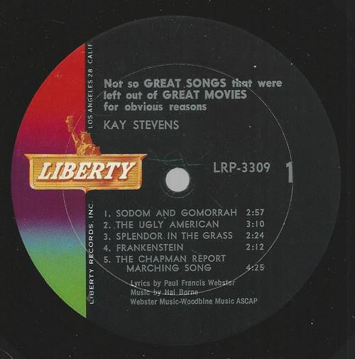 Kaye Stevens : Not So Great Songs That Were Left Out Of Great Movies For Obvious Reasons (LP, Album, Mono)