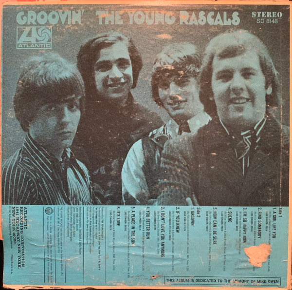 The Young Rascals : Groovin' (LP, Album, Mon)