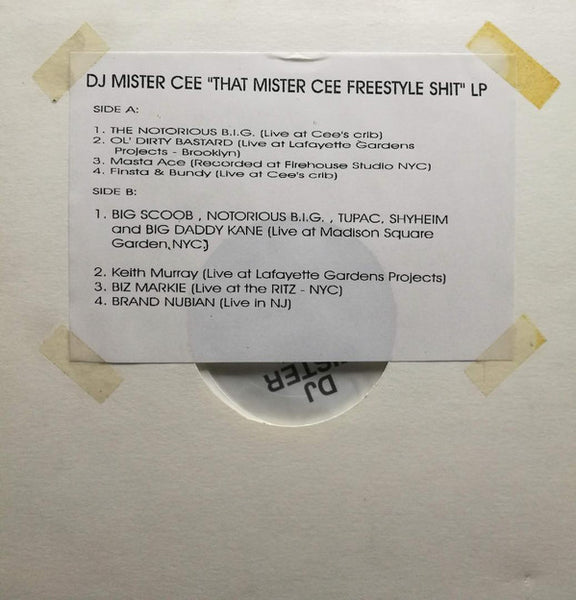 Mister Cee : 'That Mister Cee Freestyle Shit' (12", Comp, Promo)