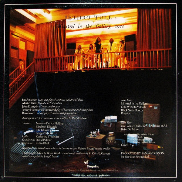 Jethro Tull : Minstrel In The Gallery (LP, Album, San)