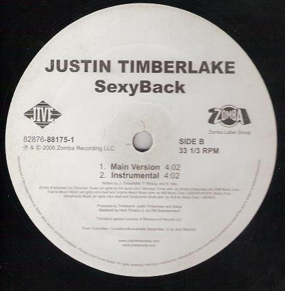 Justin Timberlake : SexyBack (12", Single)