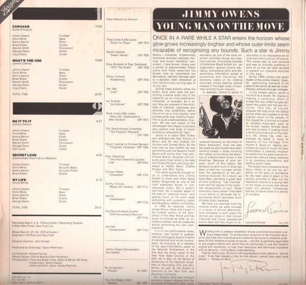 Jimmy Owens : Jimmy Owens (LP, Album, Promo, Gat)