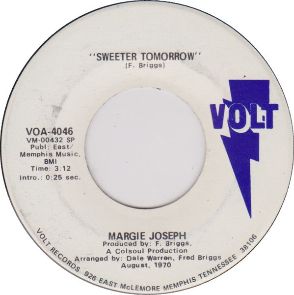 Margie Joseph : Sweeter Tomorrow / Punish Me (7")