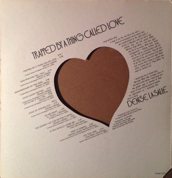 Denise LaSalle : Trapped By A Thing Called Love (LP, Album, Pit)