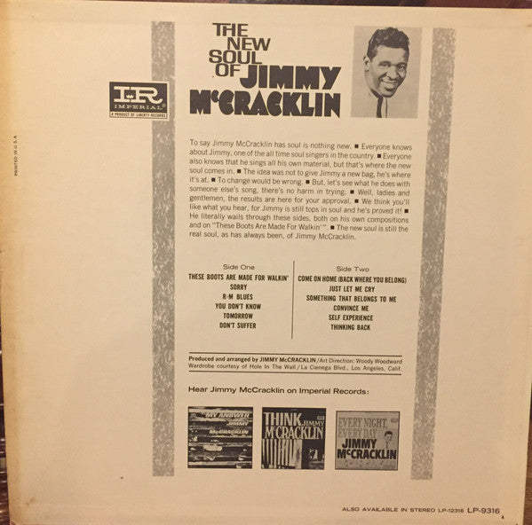 Jimmy McCracklin : New Soul Of Jimmy McCracklin (LP, Album, Mono, Ind)