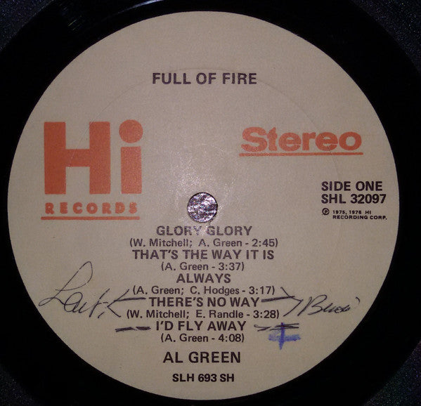 Al Green : Full Of Fire (LP, Album, SH )