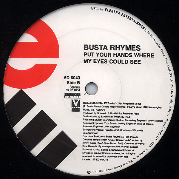 Busta Rhymes : Put Your Hands Where My Eyes Could See (12", Promo)
