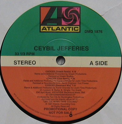 Ceybil Jefferies : Choices (12", Promo)