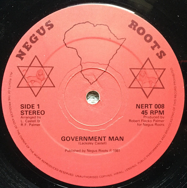 Lacksley Castell / Papa Tullo : Government Man / Straight To The Government (12")