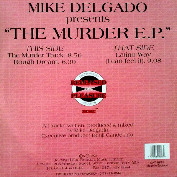 Mike Delgado : The Murder E.P. (12", EP)