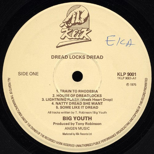 Big Youth : Dread Locks Dread (LP, Album)