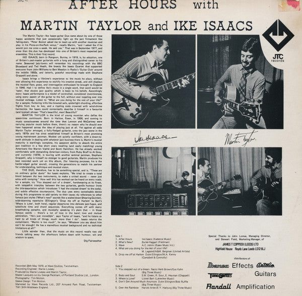 Martin Taylor, Ike Isaacs : After Hours (LP, Album)