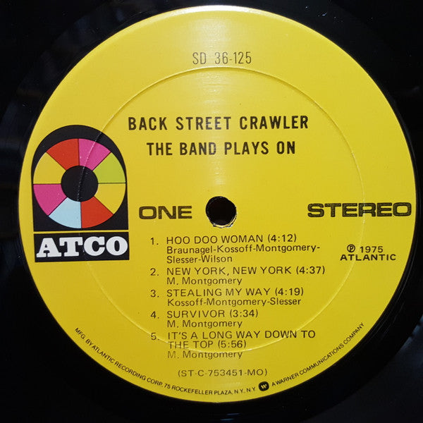 Back Street Crawler : The Band Plays On (LP, Album,  MO)