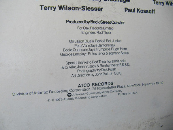 Back Street Crawler : The Band Plays On (LP, Album,  MO)