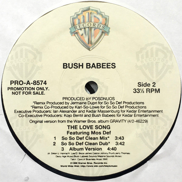 Da Bush Babees : The Love Song (So So Def Mix) (12", Promo)