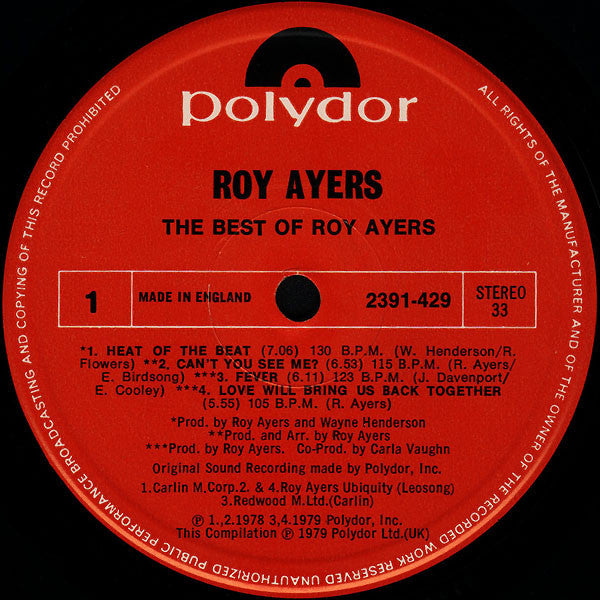 Roy Ayers : The Best Of Roy Ayers (LP, Comp)