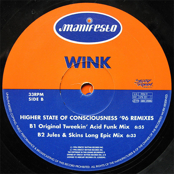 Josh Wink : Higher State Of Consciousness ('96 Remixes) (12", M/Print)