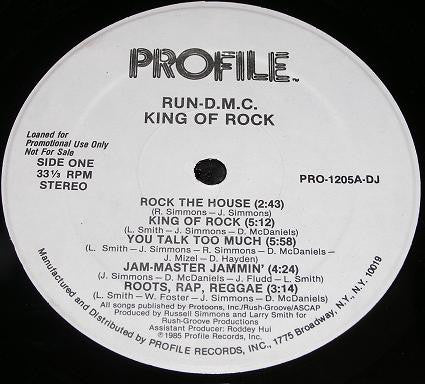 Run-D.M.C.* : King Of Rock (LP, Album, Promo)
