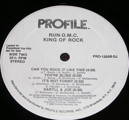 Run-D.M.C.* : King Of Rock (LP, Album, Promo)