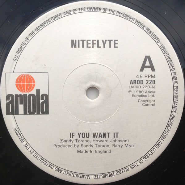Niteflyte : If You Want It (12")