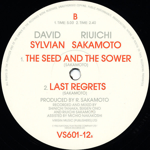 Ryuichi Sakamoto & David Sylvian : Forbidden Colours (12", Single)