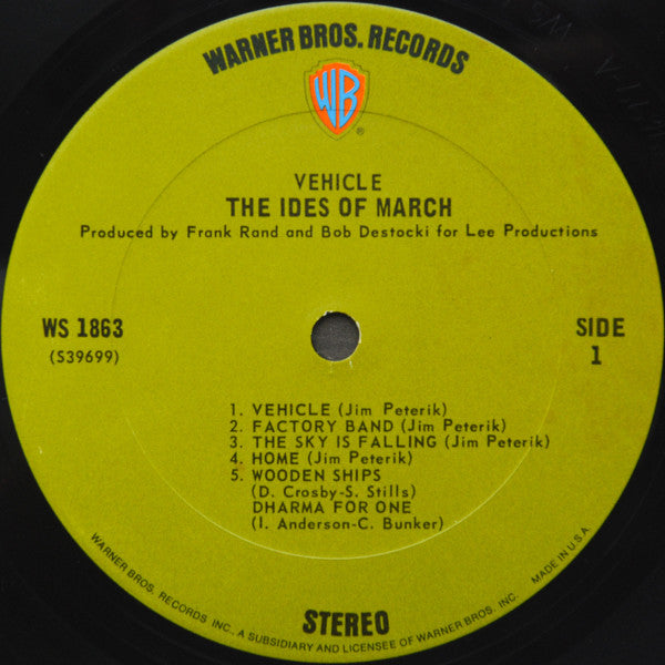 The Ides Of March : Vehicle (LP, Album, San)