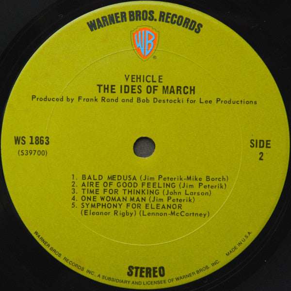 The Ides Of March : Vehicle (LP, Album, San)